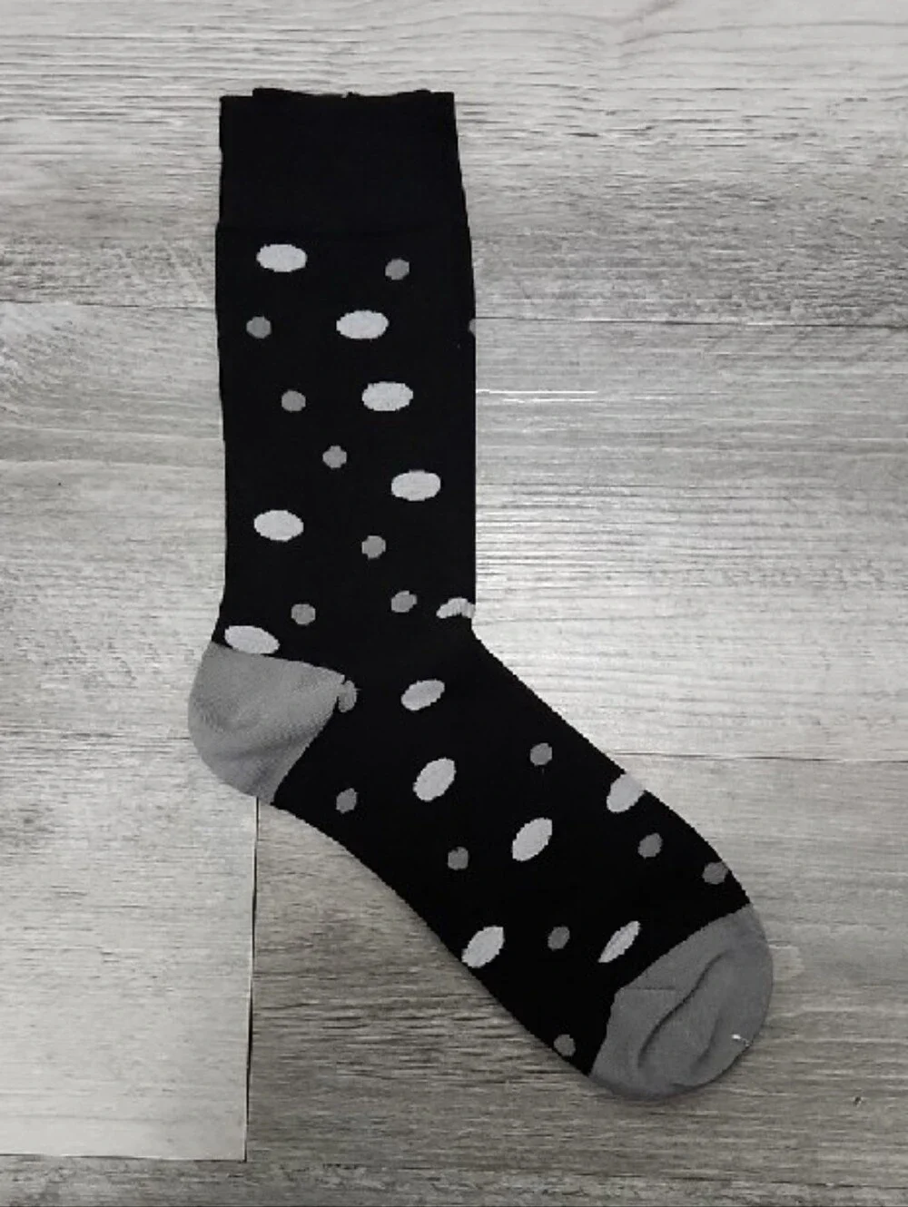 Black Polka Dot Trouser Socks - 3 Pack Size 9 / 11 Medium Men Women Kids - Picture 2 of 8